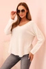 Damenpullover aus Viskose mit V-Ausschnitt hellbeige