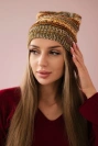 Fleecová čepice Patrycja K254 hořčicová+hnědá