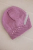 Women's winter wool hat with decorative zirconia band K402 dark pink