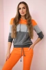 Orange+grau gestreiftes Set