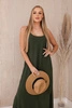 Long dress with straps khaki