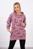 Sweatshirt with inscriptions dark pink