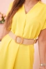 Dress with a decorative belt yellow