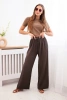 Musselin-Hose mit weitem Bein braun