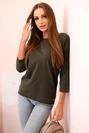 Damenbluse mit U-Boot-Ausschnitt khaki