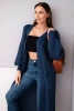 Langer Cardigan dunkeljeansfarben