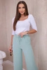 Wide-leg trousers with a tie dark mint