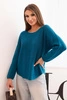 Women's sweater made of viscose with long sleeves and a round neckline sea color