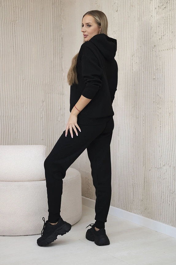 Komplet sweterkowy Bluza + Spodnie czarny