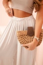 Weite Damenhose aus Viskose mit elastischem Bund beige