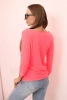 Women's blouse with a boat neckline pink neon