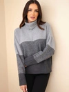 A sweater women's with viscose addition with turtleneck and zip graphite