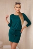 Viscose dress tied at the waist dark green