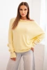 Damenpullover aus Viskose asymmetrisch im Batwing-Stil gelb