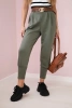 Pants with belt and pockets buttery-fabric khaki