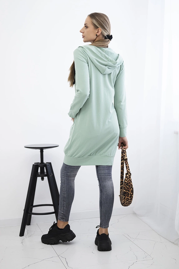 Kleidungsjacke mit Kapuze dunkel mint