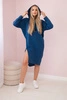 Dress with a hood and a slit on the side jeans