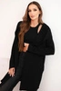 Women's cotton hoodie with an extended front black