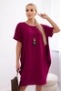 Dress with pockets and pendant plum