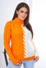 Zweifarbiger Pullover orange+ecru