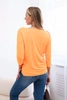 Damenbluse mit U-Boot-Ausschnitt orange neon