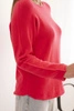 Women's viscose sweater with long sleeves and a round neckline raspberry
