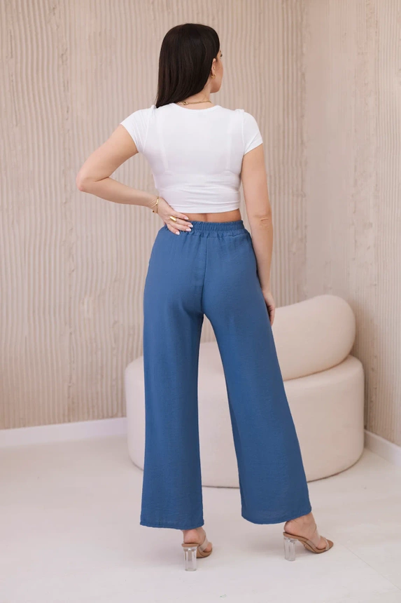 Viscose wide-leg trousers denim