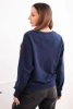 Damen Sweatshirt aus Baumwolle basic mit Rundhalsausschnitt blau