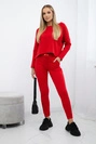 Set mit übergroßer Bluse rot