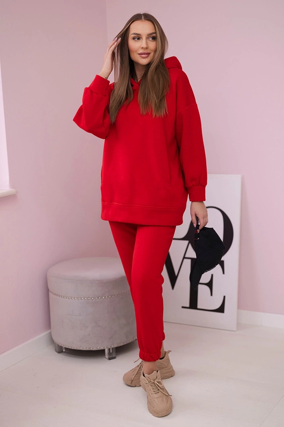Isolierset mit Kapuzensweatshirt rot