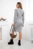 Striped sweater dress gray