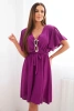 Dress with a draped neckline dark purple