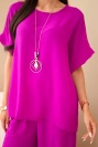 Viscose blouse + pants set dark purple