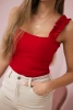 Blouse with frills on the straps red