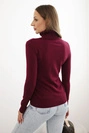Damenpullover aus Viskose mit Rollkragen und langen Ärmeln bordeaux