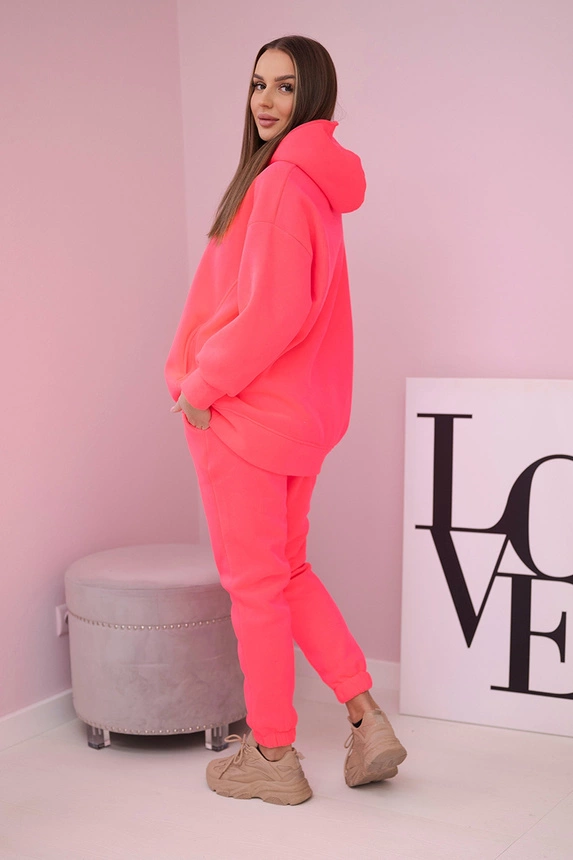 Insulated set with hoodie pink neon