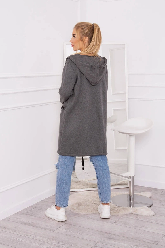 Wärmende Jacke mit Kapuze in Graphit