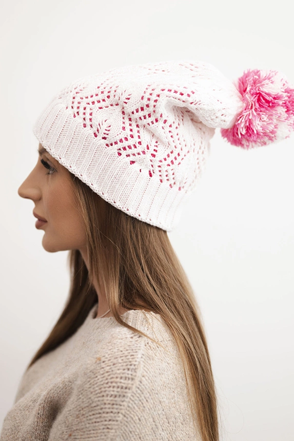 Cap with fleece Marta K231 ecru