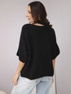 A sweater women's oversize with asymmetric neckline and turtleneck black
