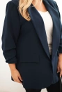 Moteriška švarkas Plus Size elegantiška tamsiai mėlyna