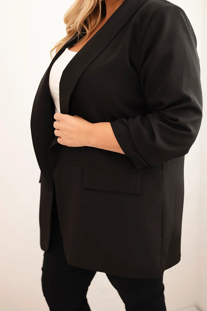 Moteriška švarkas Plus Size elegantiškas juodas
