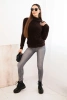 Women's alpaca sweater with a turtleneck brown