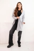 Women's cotton hoodie with an elongated front gray