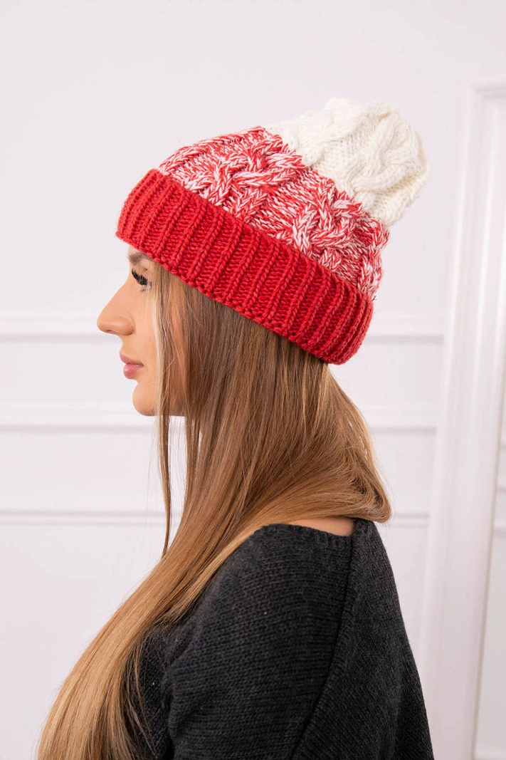 Moteriška kepurė Samara K346 raspberry+ecru
