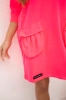 Hooded dress pink neon