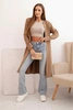 Women's cotton long-sleeve cardigan camel