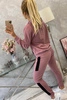 Sports set with stripes dark pink