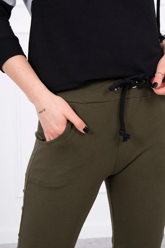 Set with colorful stripes khaki+gray