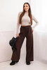 Women's cotton cargo pants with pockets and chain beige