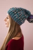 Cap with a pompom Maria K335 turquoise